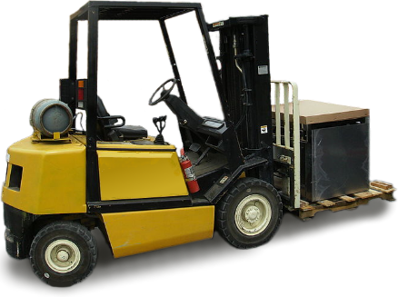 Large yellow forklift truck